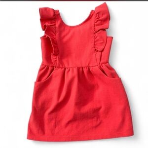 Janie and Jack Ponte Coral Girls Ruffle Dress 2T